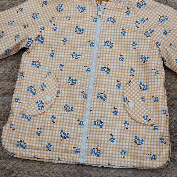 Zara Girls Lined Floral Raincoat Size 4-5 Years Yellow - Picture 4 of 6